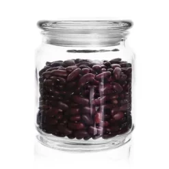 Glasbeholder firkantet krukke til mad, løse produkter, kaffe 0,58 l Outlet