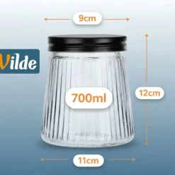 Glasbeholdere til løse produkter med låg 700 ml 3 stk. Discount