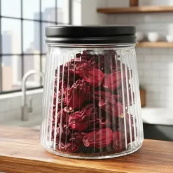 Glasbeholdere til løse produkter med låg 700 ml 3 stk. Discount