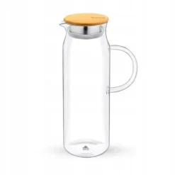 Glaskande med bambuslåg WILMAX høj 1,5L til drikkevarer, vand, juice Discount