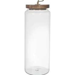 Opbevaringsdåser>Glaskrukke med akacielåg 27,5 cm