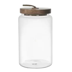 Opbevaringsdåser>Glaskrukke med akacielåg 17cm