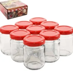 Glaskrukke med skruelåg 60 ml 9 stk. New