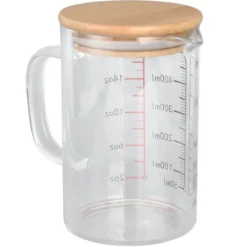 Glasmätkopp V-format munstycke Klarskala Komfortabelt grepp Borosilikatglas kaffekoppar 500 ml Sale