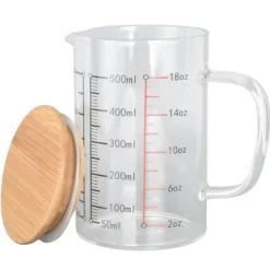 Glasmätkopp V-format munstycke Klarskala Komfortabelt grepp Borosilikatglas kaffekoppar 500 ml Sale