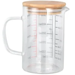 Glasmätkopp V-format munstycke Klarskala Komfortabelt grepp Borosilikatglas kaffekoppar 500 ml Sale