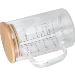 Glasmätkopp V-format munstycke Klarskala Komfortabelt grepp Borosilikatglas kaffekoppar 500 ml Sale