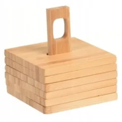 Bordskånere Til Glas>Glasunderlagssæt med 6 stk. med stativ