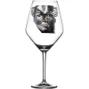 Glas>Golden Butterfly Wine Glass 75cl, Black/White - Carolina Gynning