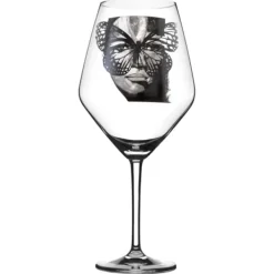 Glas>Golden Butterfly Wine Glass 75cl, Black/White - Carolina Gynning