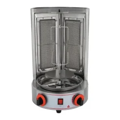 Grill, Elektrisk og Gas, 360° Rotérbar,Sølv Clearance