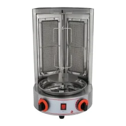 Grill, Elektrisk og Gas, 360° Rotérbar,Sølv Clearance