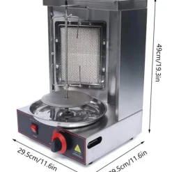 Grill-Ovne & Ovn Med Roterende Stegespyd>Grillmaskine, 360° roterende, justerbar temperatur,Sølv