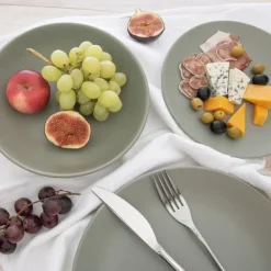 Grøn keramik middagstallerken, 27 cm Sale