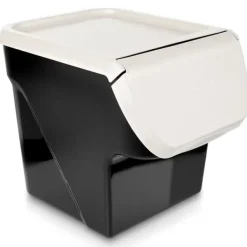 Grøntsags- og frugtbeholder med låg, 13 l, askegrå Outlet