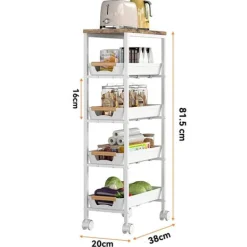 Grøntsagsbod, Multi-niveau Opbevaring, Rullende Design,HVID Hot