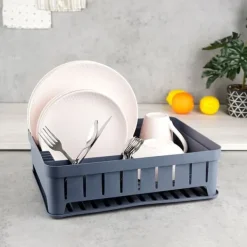 Opvaskestativer & Tørrestativer>Gråt opvaskestativ 39,5x31x12 cm