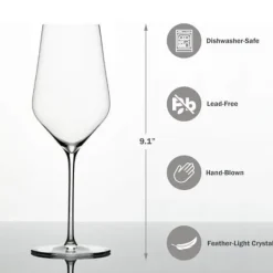 Glas>Håndblæste krystalglas til hvidvin, 400 ml, julegaveidé