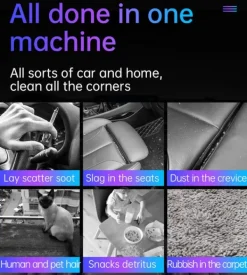 Håndholdt støvsuger til bilen, genopladelig med LED Hot