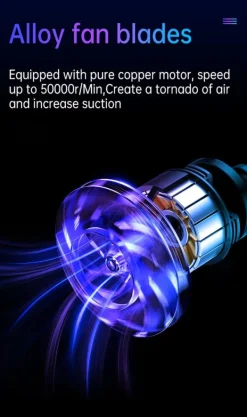 Håndholdt støvsuger til bilen, genopladelig med LED Hot