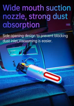 Håndholdt støvsuger til bilen, genopladelig med LED Hot