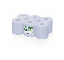 Aftørringspapir>Håndpapir i rulle Comfort/2 lag/6 x150 m/blå/CF1, Satino