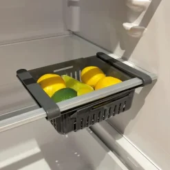 Hængende køleskabskurv, grå, justerbar bredde Sale