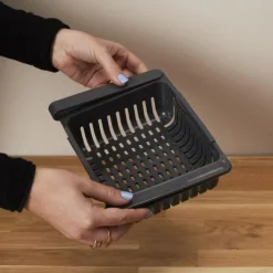 Hængende køleskabskurv, grå, justerbar bredde Sale