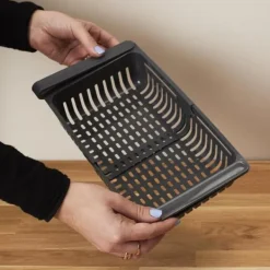 Hængende køleskabskurv, grå, justerbar bredde Sale