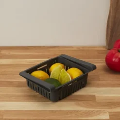 Hængende køleskabskurv, grå, justerbar bredde Sale