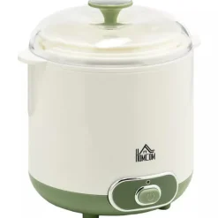 HOMCOM Yoghurtmaskine 1,5L - Hvid Plastik m. Si til Græsk Yoghurt Clearance