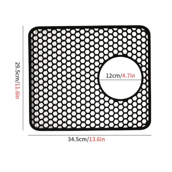 Honningkage-vaskemåtte med sideafløb - Sort Hot