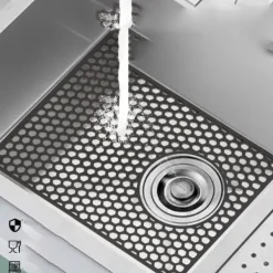 Honningkage-vaskemåtte med sideafløb - Sort Hot