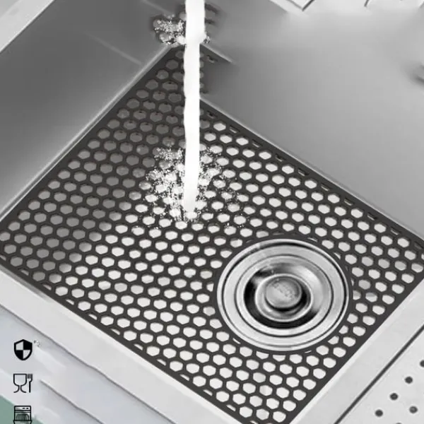 Honningkage-vaskemåtte med sideafløb - Sort Hot