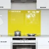 Monteringsfärdiga Kök & Pentryn>Hærdet glas køkken bagvæg - Modern rektangulær design | Størrelse: 80x60x0.6 cm | Farve: Gul