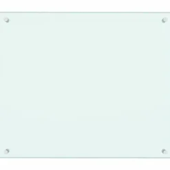 Hærdet glas stænkplade 70x60 cm | Farve: Hvid | Varmebestandig og ridsefast Clearance