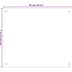Hærdet glas stænkplade 70x60 cm | Farve: Hvid | Varmebestandig og ridsefast Clearance