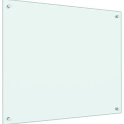 Hærdet glas stænkplade 70x60 cm | Farve: Hvid | Varmebestandig og ridsefast Clearance