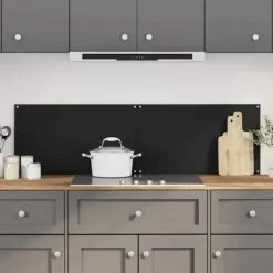 Måtter & Gitter Til Køkkenvaske>Hærdet glas stænkplader 2 stk. 70x40 cm - Pålidelig køkkenbeskyttelse | Farve: Sort