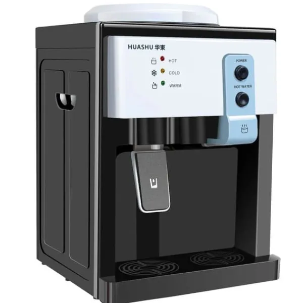 HS-09 vanddispenser til varmt & koldt vand, fritstående topbetjent model, til hjem/kontor, sort New