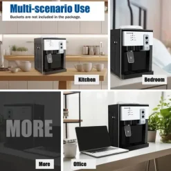 HS-09 vanddispenser til varmt & koldt vand, fritstående topbetjent model, til hjem/kontor, sort New