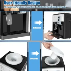 HS-09 vanddispenser til varmt & koldt vand, fritstående topbetjent model, til hjem/kontor, sort New