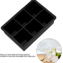 6-hullers silikone terningform - perfekt til chokolade, slik og mere - sort New