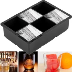 6-hullers silikone terningform - perfekt til chokolade, slik og mere - sort New