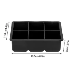 6-hullers silikone terningform - perfekt til chokolade, slik og mere - sort New