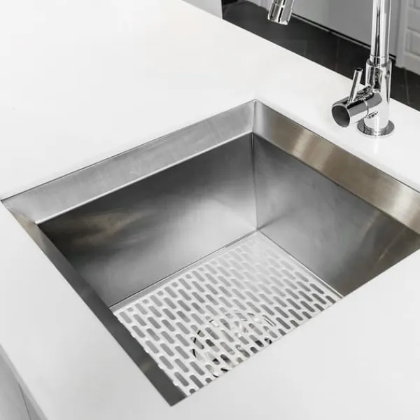 Måtter & Gitter Til Køkkenvaske>Hvid gummimåtte til vasken 33x28 cm