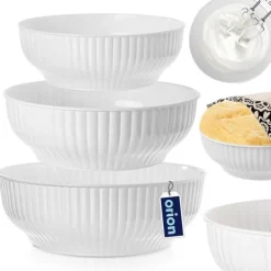 Hvid plastik køkkenskål 2,5/4/5 l 3 stk. Sale