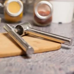 Hvidløgspresser 15,5 cm sølv Hot