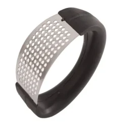 Hvidløgspressere>hvidløgspresser i rustfrit stål med sort håndtag til køkken