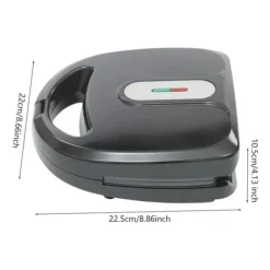 6‑i‑1 multifunktionelt vaffeljern & pandekagemaskine, sandwichmaker, 750 W, dobbelte varmeplader, foldbar, sort Sale